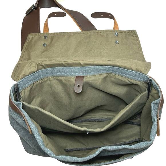 NWT Greg Norman The Refined Traveler Canvas Laptop/Messenger Bag Gray OS - Picture 5 of 7